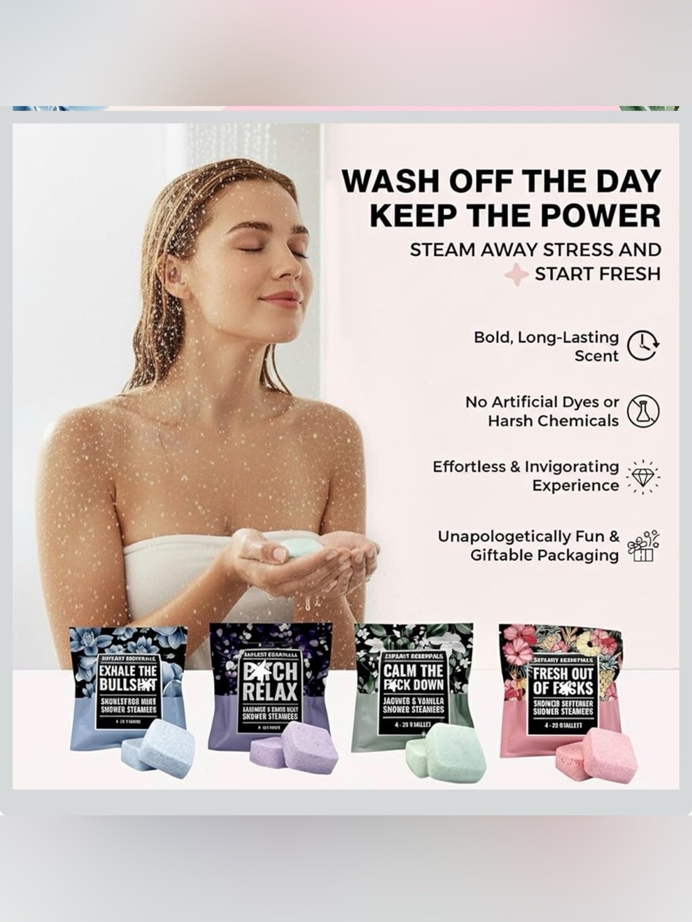 Funny Explicit Shower Steamers - Fresh Outs of Fs (4 in each package) NWT - Picture 4 of 5